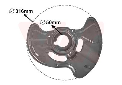 VAN WEZEL Dubļu sargs, Bremžu disks 3032371